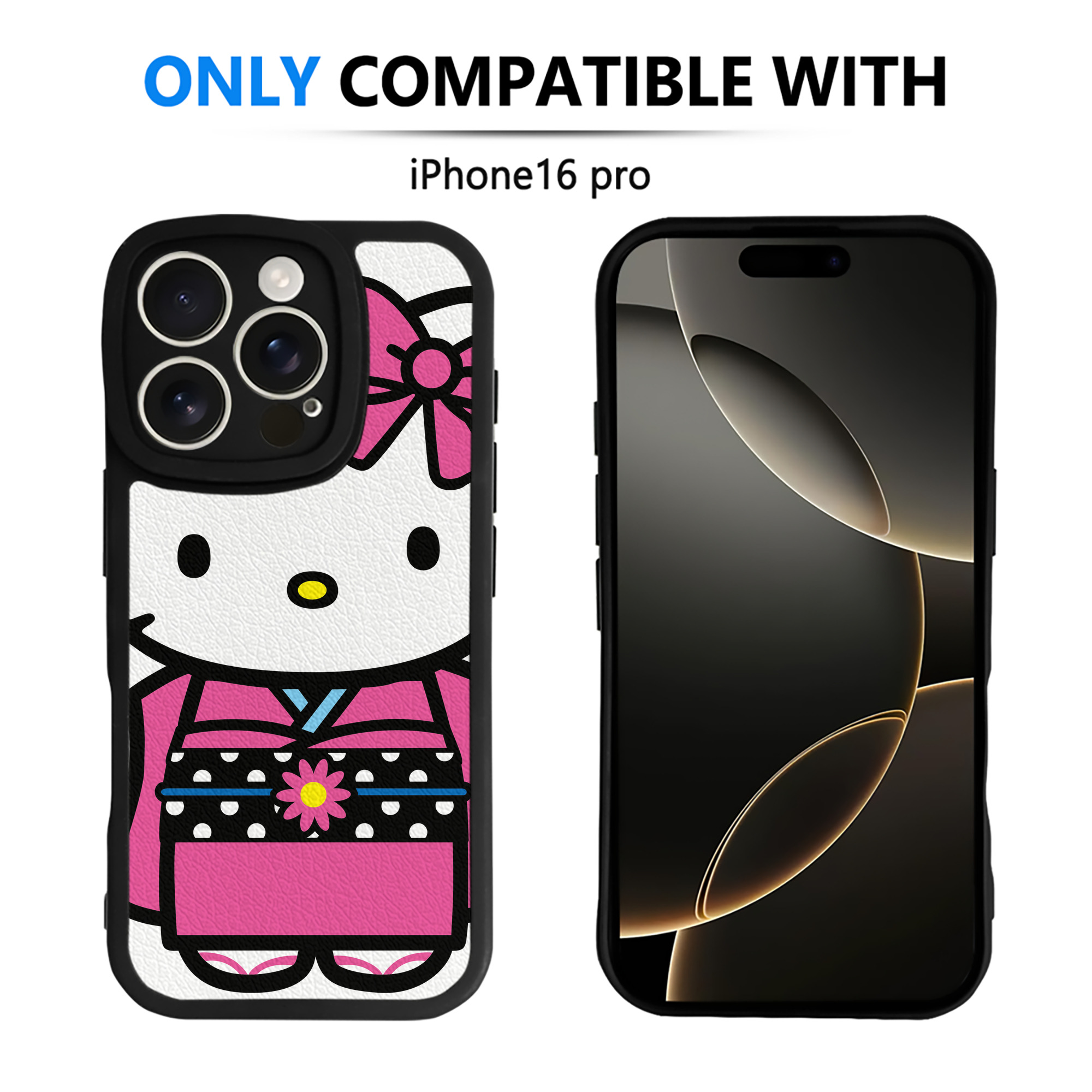 （画像用） Hello Kitty ハローキティ 【iPhone 16シリーズ対応】シリコンスマホケース（レザー調） 材質：シリコン